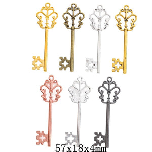 Zinc Alloy Crown Key Charm Pendant No.069265 for DIY Necklace Bracelet Jewelry Making