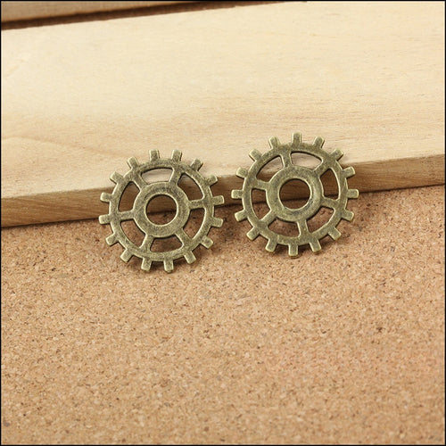 Zinc Alloy Gear Charm Pendant No.349654 for DIY Necklace Bracelet Jewelry Making