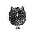 Black Gold Tone Owl Crystal Metal Brooch Pin 1 Pictured Designs view 2