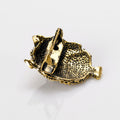Black Gold Tone Owl Crystal Metal Brooch Pin 1 Pictured Designs view 5