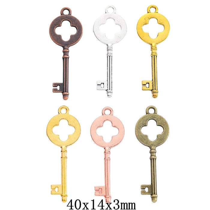 Zinc Alloy Cross Key Charm Pendant for DIY Necklace Bracelet Jewelry Making