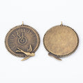 Zinc Alloy Swallow Clock Charm Pendant for DIY Necklace Bracelet Jewelry Making view 3