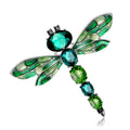 Aqua Blue Dragonfly Crystal Two Designs Metal Brooch Pin view 7