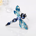 Aqua Blue Dragonfly Crystal Two Designs Metal Brooch Pin view 4