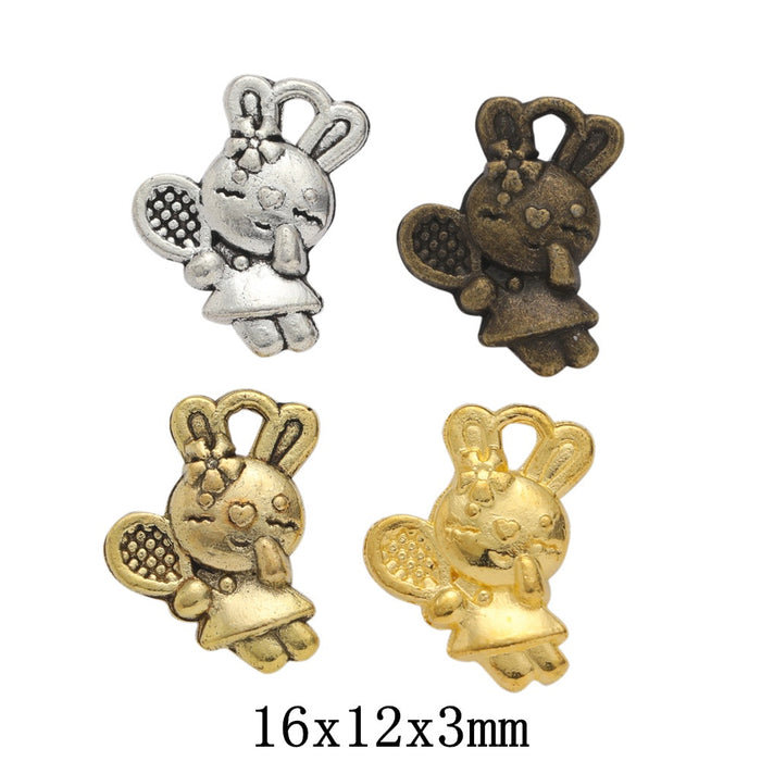 Zinc Alloy Rabbit Charm Pendant No.389231 for DIY Necklace Bracelet Jewelry Making
