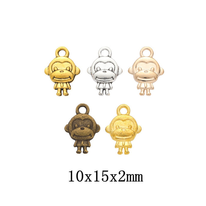 Zinc Alloy Monkey Charm Pendant No.196360 for DIY Necklace Bracelet Jewelry Making