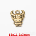 Gold Zinc Alloy Chinese Zodiac Charm Pendant for DIY Necklace Bracelet Jewelry Making view 2