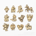 Gold Zinc Alloy Chinese Zodiac Charm Pendant for DIY Necklace Bracelet Jewelry Making view 1