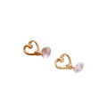 Elegant Korean Style Gold Alloy Heart Stud With Sparkling Zircon Drop For Women Fashion Jewelry Earrings view 5