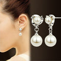 Elegant Rhinestone Spiral Windmill Alloy Pearl Drop Clip Stud Earrings view 2