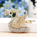 Multicolor Jeweled Swan Keychain With Faceted Wing Stones view 4