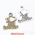 Zinc Alloy Heart Letters Charm Pendant for DIY Necklace Bracelet Jewelry Making view 1