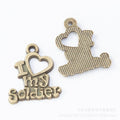 Zinc Alloy Heart Letters Charm Pendant for DIY Necklace Bracelet Jewelry Making view 3