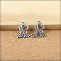 Zinc Alloy Heart Letters Charm Pendant for DIY Necklace Bracelet Jewelry Making view 5