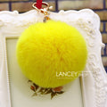 Plain Plush Pom Pom Keychains With Metal Clips in Fifteen Colors view 3