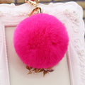 Plain Plush Pom Pom Keychains With Metal Clips in Fifteen Colors view 1