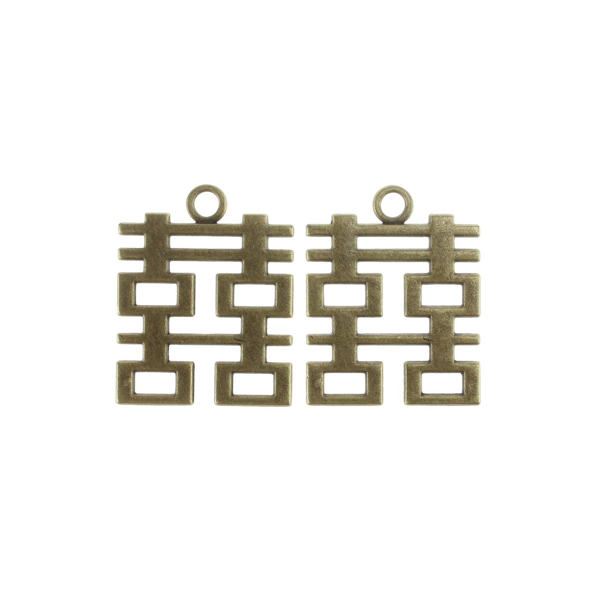 31x24mm Alloy Double Happiness Charm Pendant