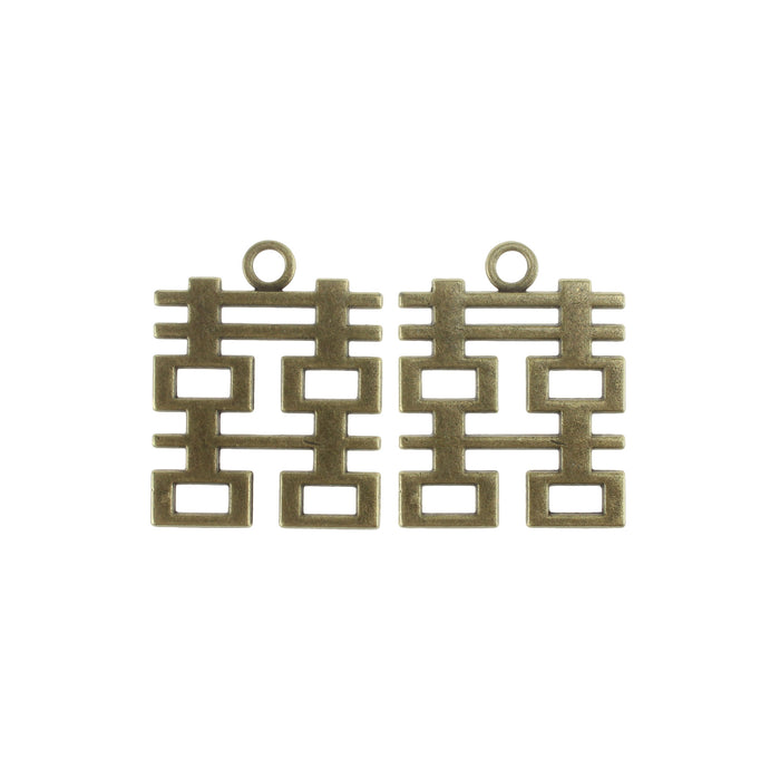 31x24mm Alloy Double Happiness Charm Pendant