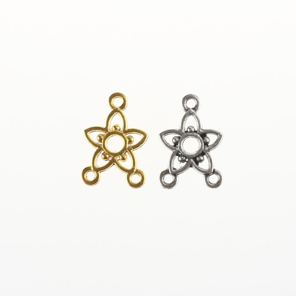 Alloy Flower Triangle Charm Pendant