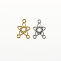 Open Flower Triangle Charm in Gold and Silver Tone Finishes view 1