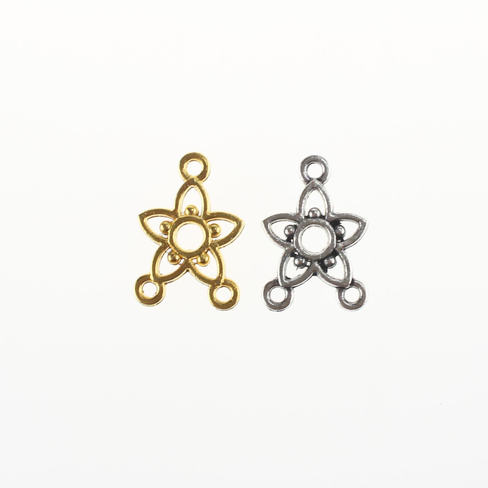 Alloy Flower Triangle Charm Pendant