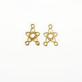 Open Flower Triangle Charm in Gold and Silver Tone Finishes view 2