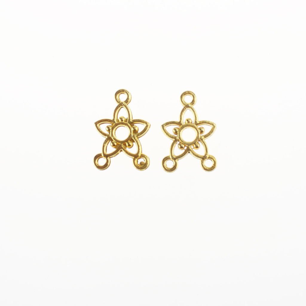 Alloy Flower Triangle Charm Pendant