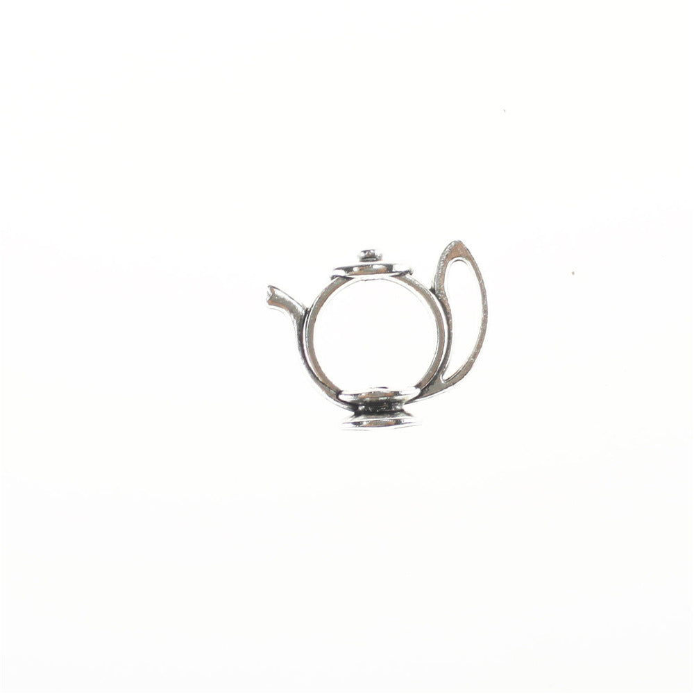 Openwork Teapot Alloy Charm Pendant for DIY Jewelry