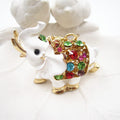 Enamel Rhinestone Elephant Keychain Metal Animal Bag Charm view 8