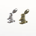 Sitting Rabbit Metal Charm in Four Vintage Finish Options view 1