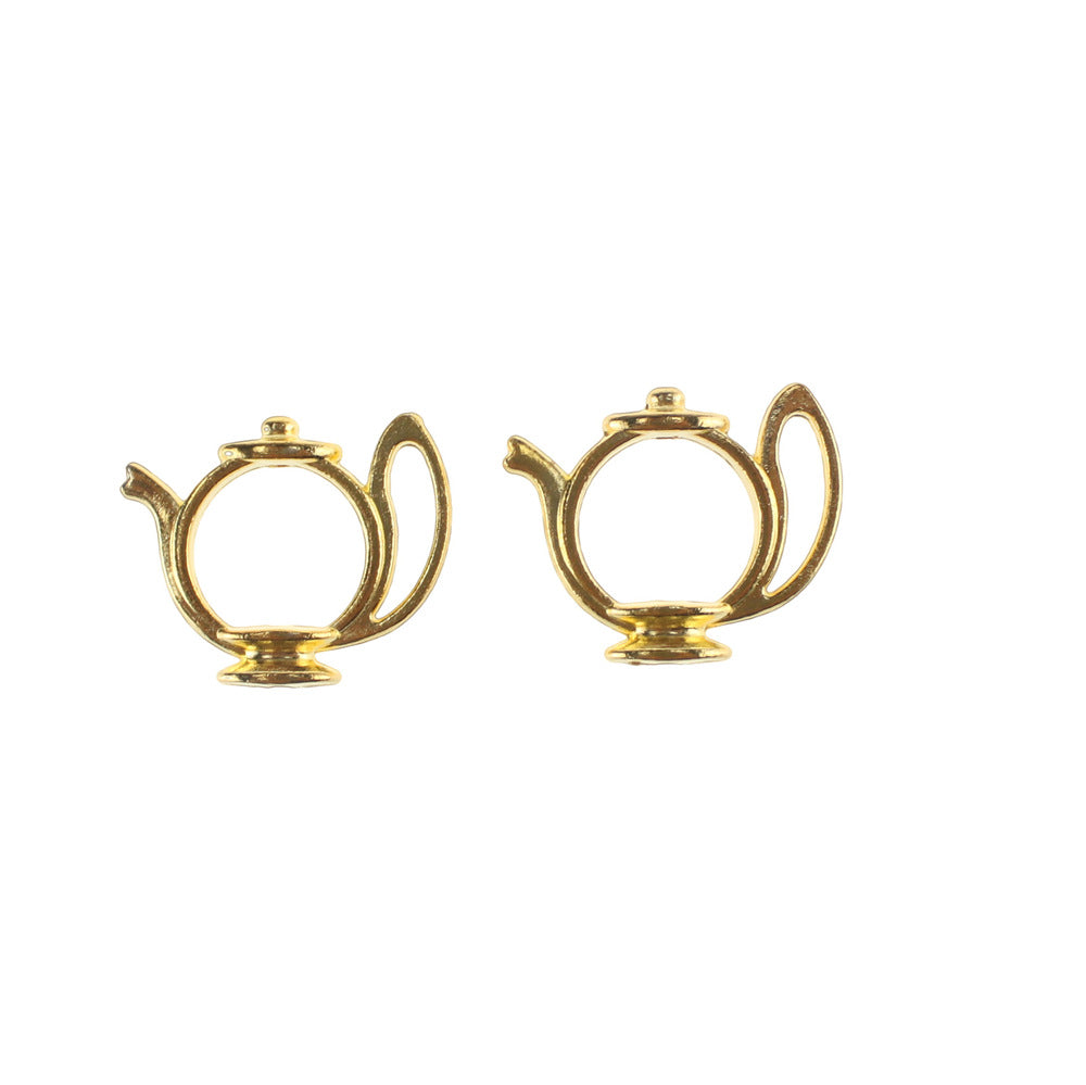 Openwork Teapot Alloy Charm Pendant for DIY Jewelry