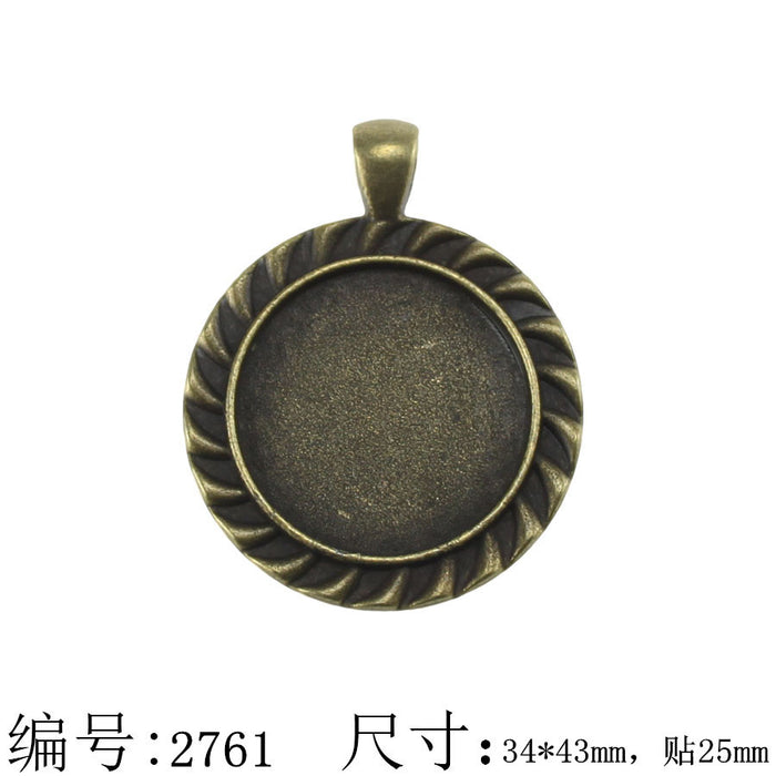 25mm Vintage Rotating Round Pendant Bezel Setting