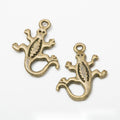 Lizard and Gecko Metal Charms in Five Antique Variants view 9