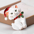 Red Gold Tone Cat Two Designs Metal Brooch Pin for Jackets and Lapels view 2