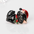 Red Gold Tone Cat Two Designs Metal Brooch Pin for Jackets and Lapels view 3