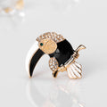 Black Gold Tone Parrot Metal Brooch Pin for Jackets and Lapels view 2
