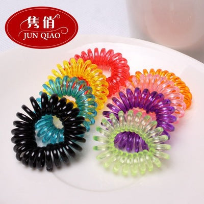Spiral Telephone Cord Hair Elastic Bands in Two Assortments