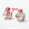 Red Christmas Large Hole Bead Charms in 10 Styles for Jewelry Making view 7