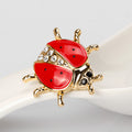 Red Gold Tone Ladybug Crystal Metal Brooch Pin 1 Pictured Designs view 3