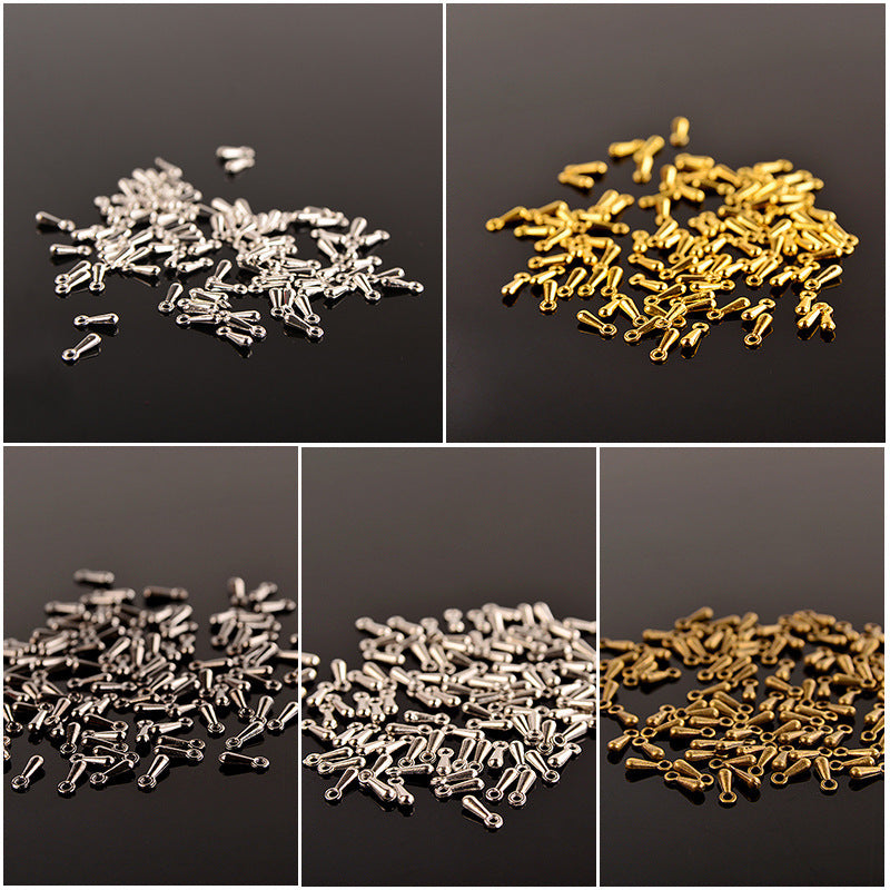 6x3mm Alloy Teardrop End Charms for Necklace Bracelet DIY