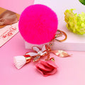 Floral Tassel Plush Pom Pom Keychains in Sixteen Colorways view 4