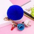 Lipstick, Heart and Floral Tassel Plush Pom Pom Keychains view 2