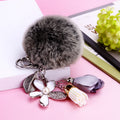 Floral Tassel Plush Pom Pom Keychains in Sixteen Colorways view 12