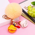Lipstick, Heart and Floral Tassel Plush Pom Pom Keychains view 7
