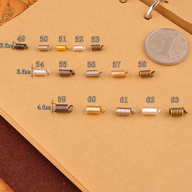 Vintage Spring Clasp Necklace End Caps for DIY Jewelry