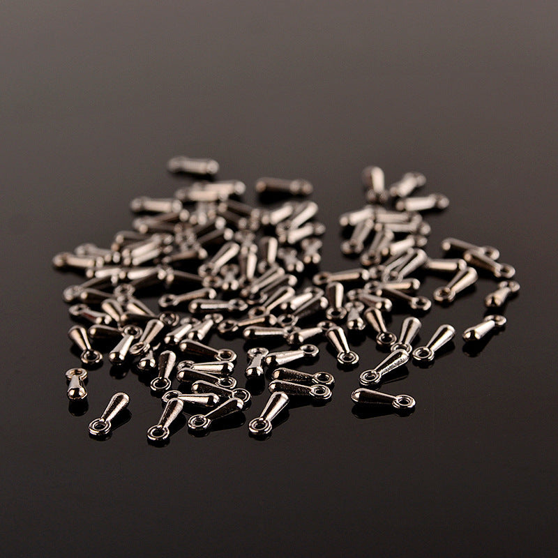 6x3mm Alloy Teardrop End Charms for Necklace Bracelet DIY
