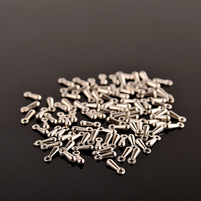 6x3mm Alloy Teardrop End Charms for Necklace Bracelet DIY