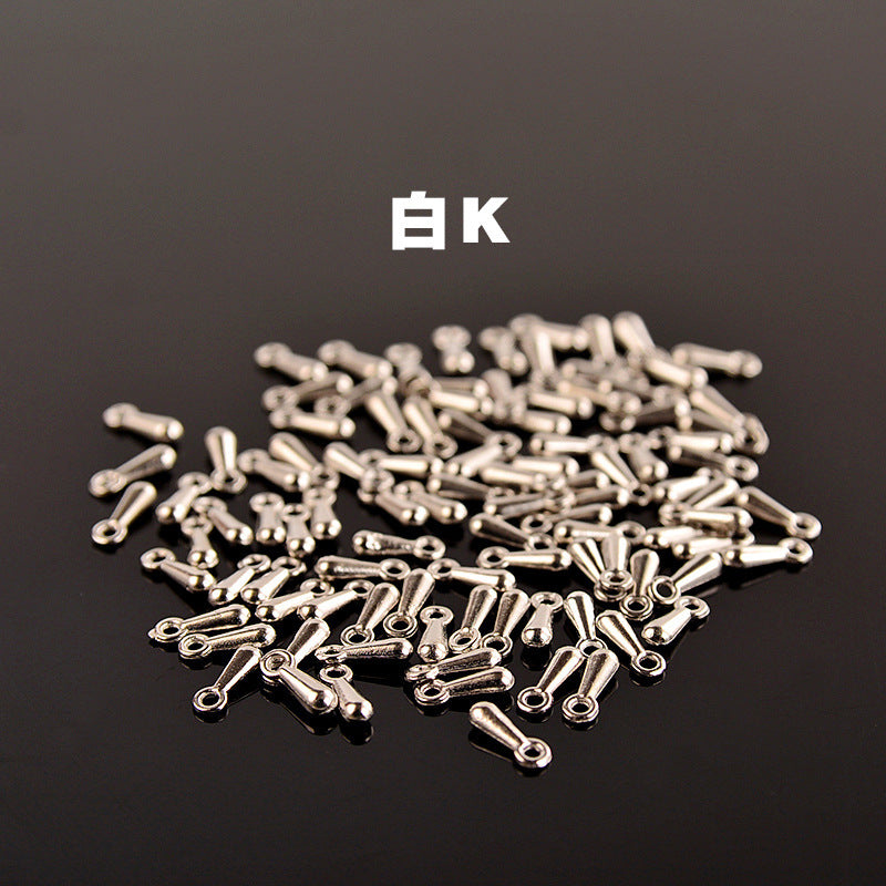6x3mm Alloy Teardrop End Charms for Necklace Bracelet DIY