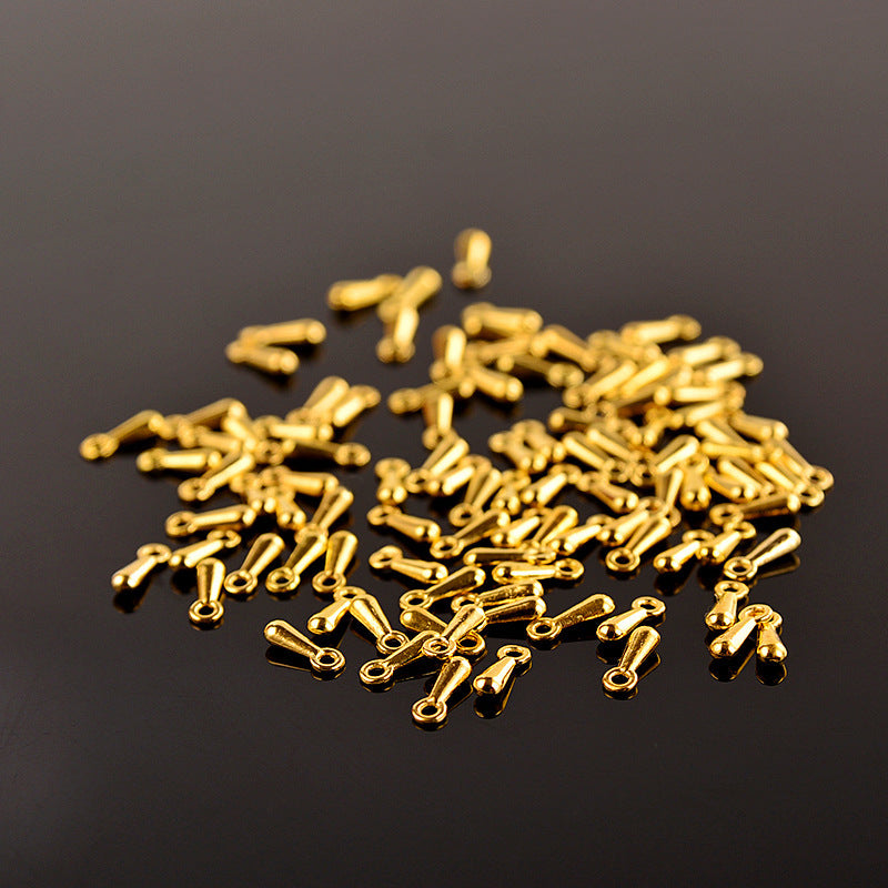 6x3mm Alloy Teardrop End Charms for Necklace Bracelet DIY