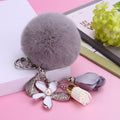 Floral Tassel Plush Pom Pom Keychains in Sixteen Colorways view 10